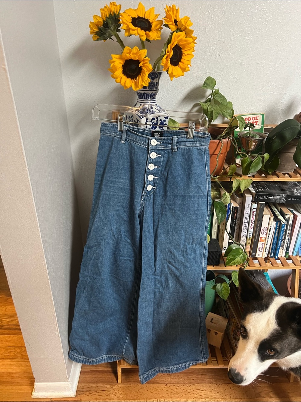 High-Waist Wide-Leg Button-Fly Cropped BDG Jeans
